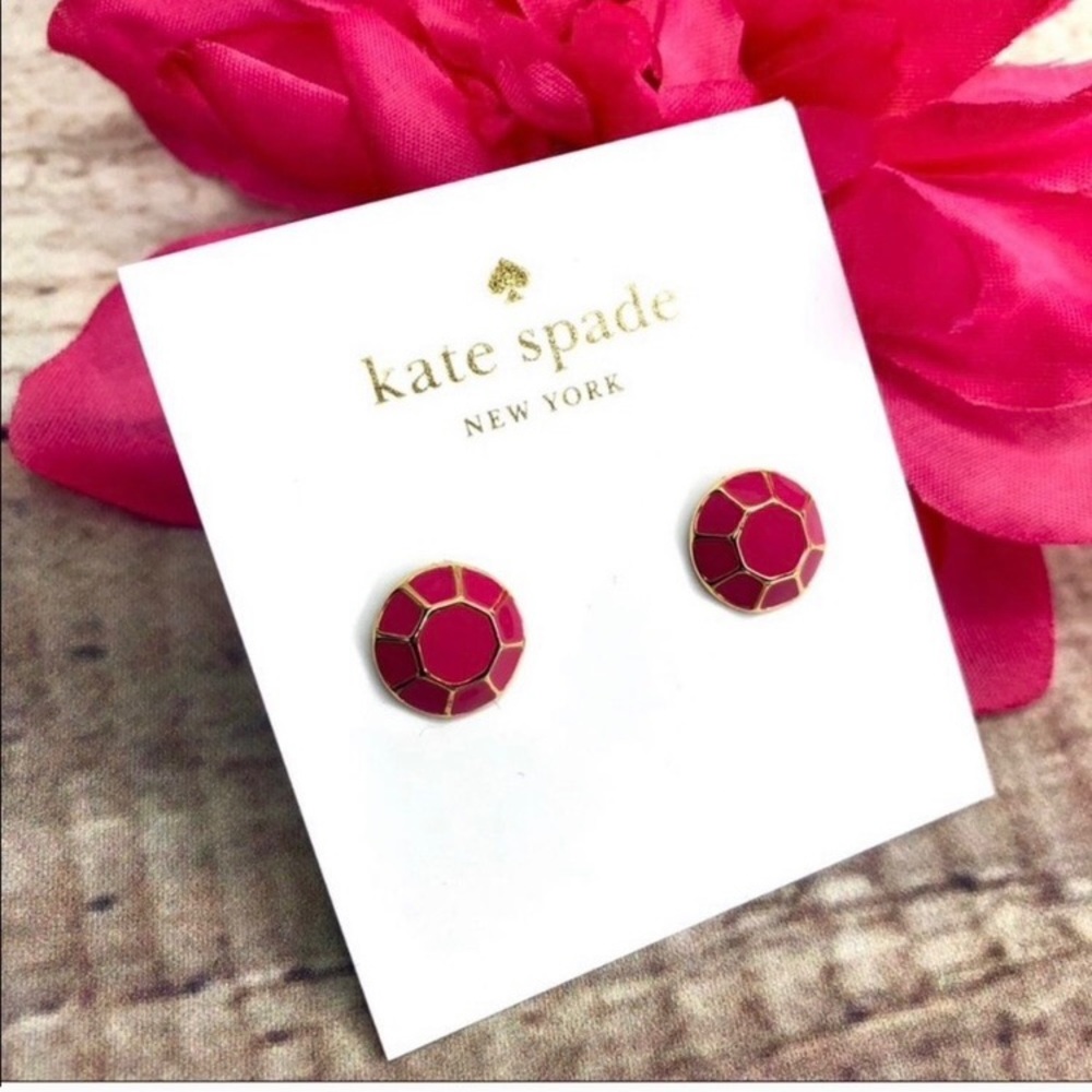Kate Spade Hot Pink Gold Earrings